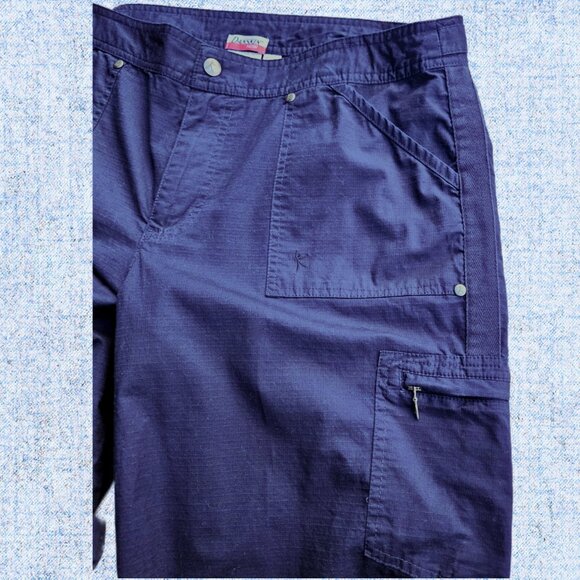 Danskin Now Navy Blue Convertible Length Cargo Capri/Bermuda -12/14 - Picture 6 of 13